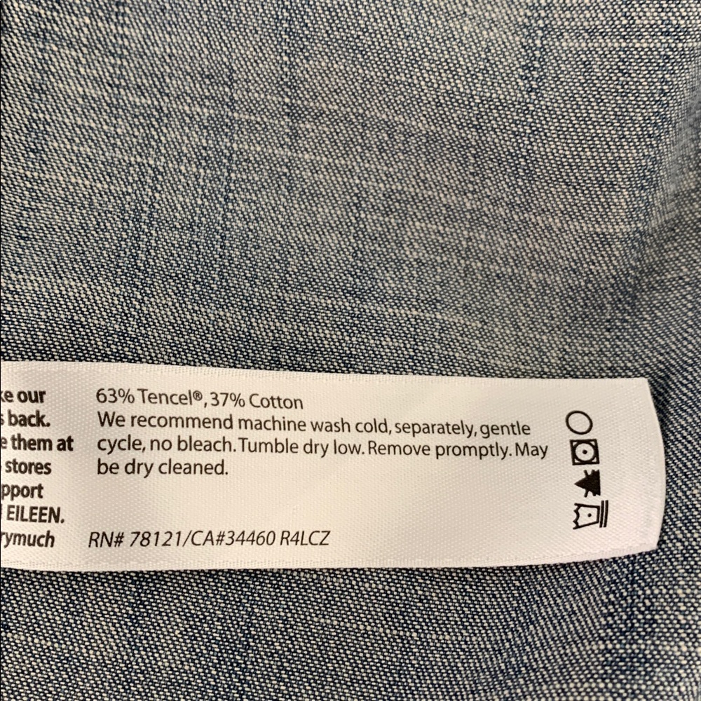 Eileen Fisher Chambray Tencel Shirt Dress - Picture 13 of 15